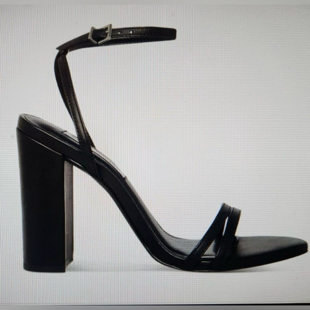 Steve Madden NWT Sz 6.5M Candid Elegant Black Leather Heeled Sandals (SH175) - Picture 3 of 12